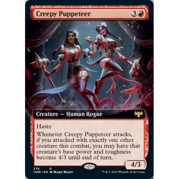 MtG Trading Card Game Innistrad: Crimson Vow Rare Creepy Puppeteer #376 [Extended Art]