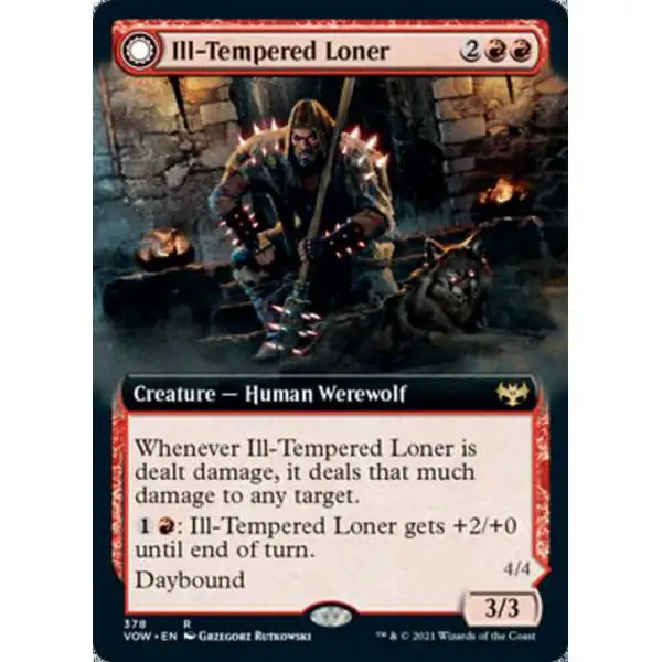 MtG Trading Card Game Innistrad: Crimson Vow Rare Ill-Tempered Loner // Howlpack Avenger #378 [Extended Art]