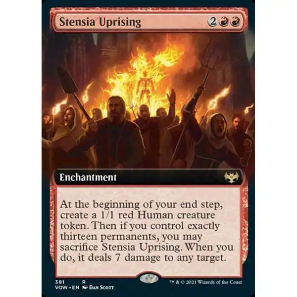 MtG Trading Card Game Innistrad: Crimson Vow Rare Stensia Uprising #381 [Extended Art FOIL]