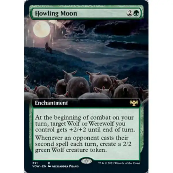 MtG Trading Card Game Innistrad: Crimson Vow Rare Howling Moon #391 [Extended Art FOIL]