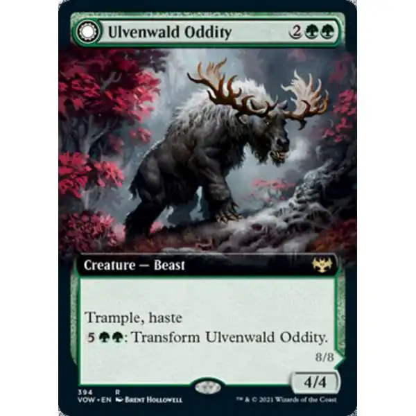MtG Trading Card Game Innistrad: Crimson Vow Rare Ulvenwald Oddity // Ulvenwald Behemoth #394 [Extended Art]