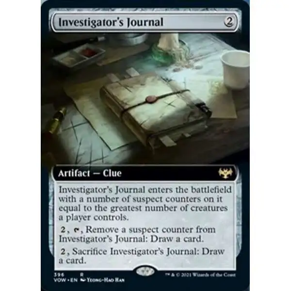 MtG Trading Card Game Innistrad: Crimson Vow Rare Investigator's Journal #396 [Extended Art FOIL]