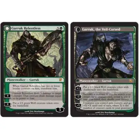 MtG Trading Card Game Innistrad Mythic Rare Garruk Relentless / Garruk, the Veil-Cursed #181 [Regular]