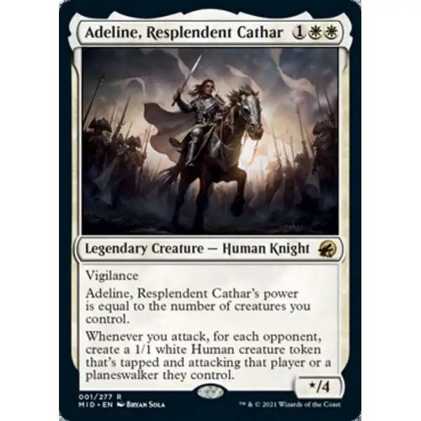 MtG Trading Card Game Innistrad: Midnight Hunt Rare Adeline, Resplendent Cathar #1