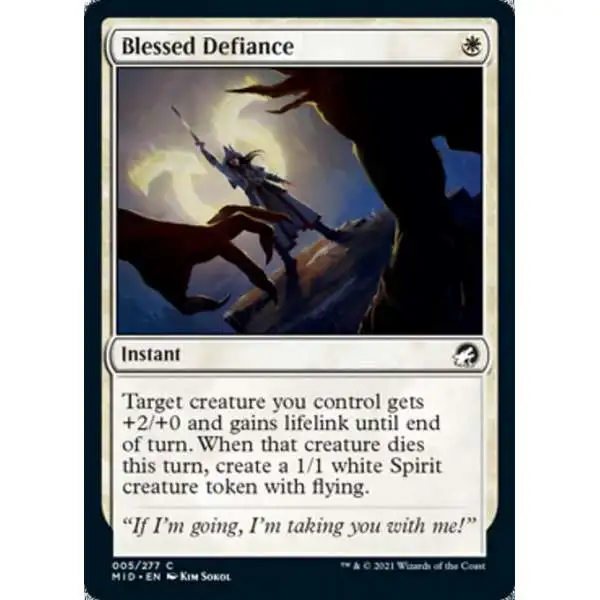 MtG Trading Card Game Innistrad: Midnight Hunt Common Foil Blessed Defiance #5