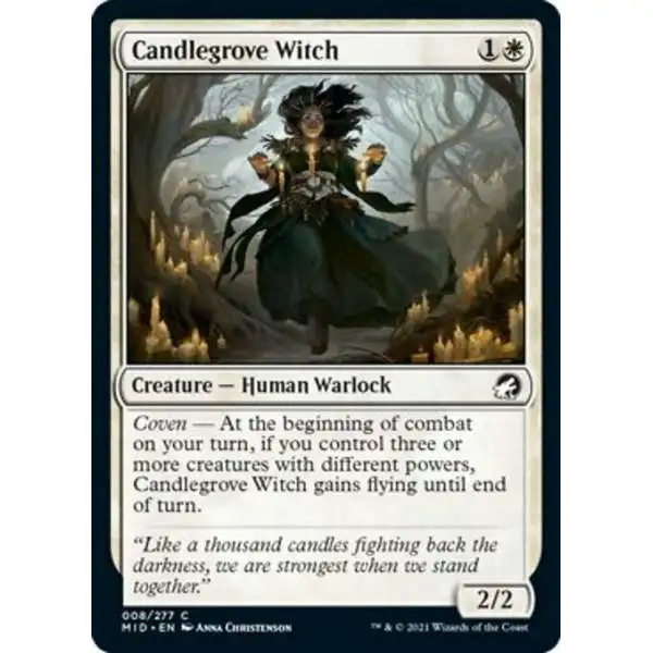 MtG Trading Card Game Innistrad: Midnight Hunt Common Foil Candlegrove Witch #8