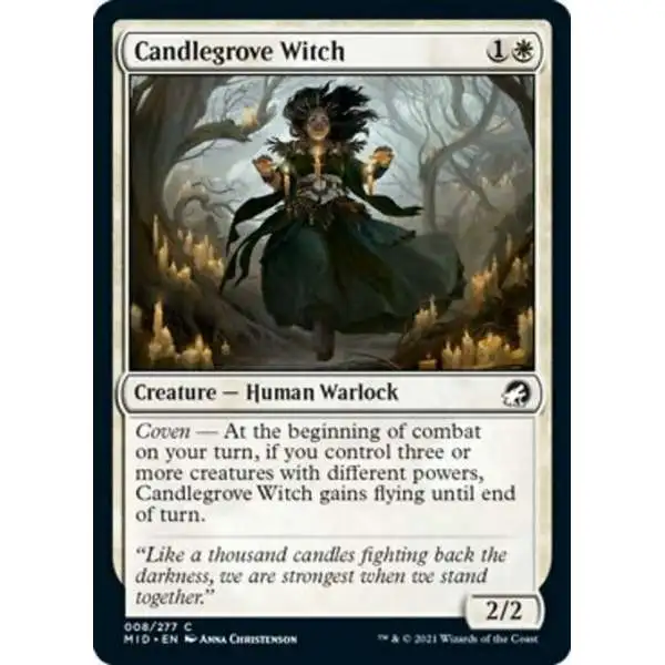MtG Trading Card Game Innistrad: Midnight Hunt Common Candlegrove Witch #8
