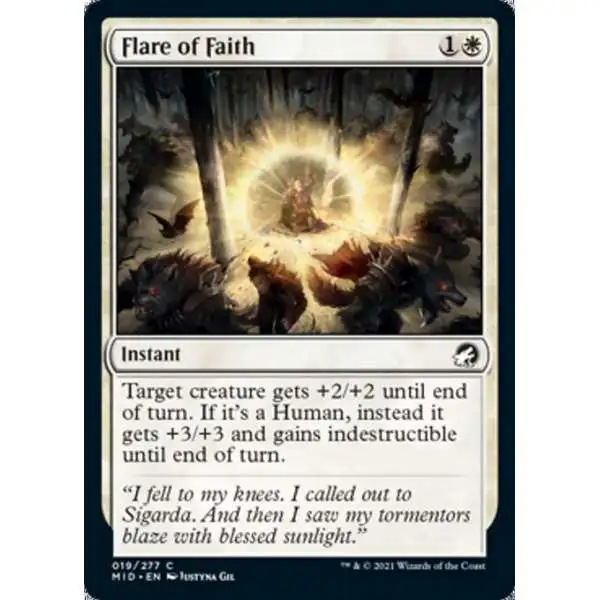 MtG Trading Card Game Innistrad: Midnight Hunt Common Flare of Faith #19