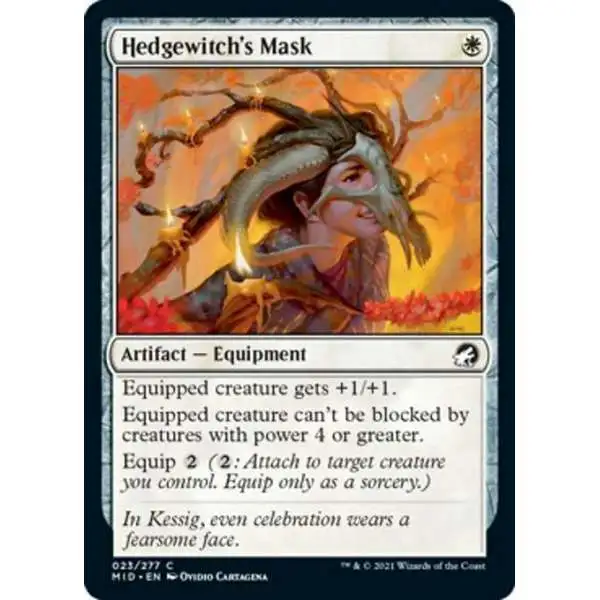 MtG Trading Card Game Innistrad: Midnight Hunt Common Hedgewitch's Mask #23