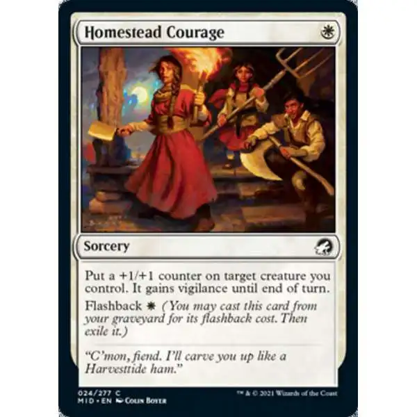 MtG Trading Card Game Innistrad: Midnight Hunt Common Homestead Courage #24