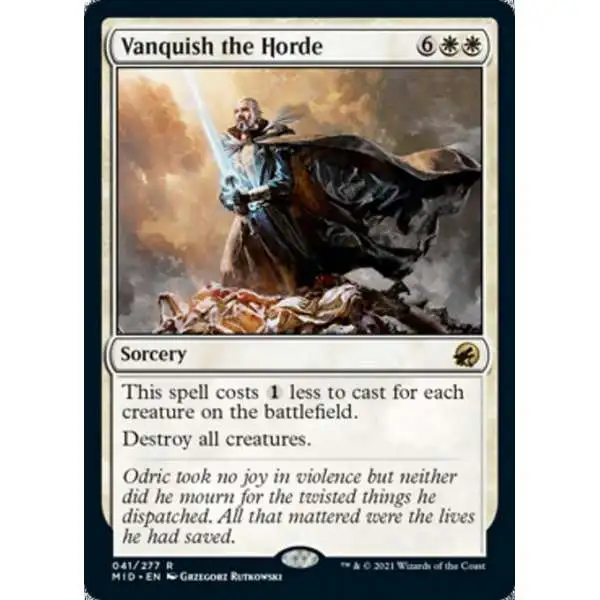MtG Trading Card Game Innistrad: Midnight Hunt Rare FOIL Vanquish the Horde #41