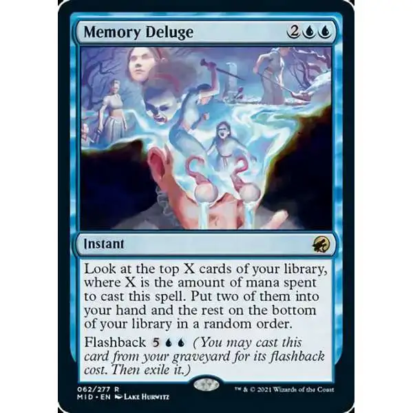 MtG Trading Card Game Innistrad: Midnight Hunt Rare Memory Deluge #62