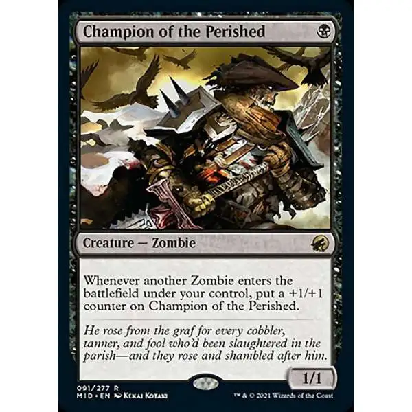 MtG Trading Card Game Innistrad: Midnight Hunt Rare Champion of the Perished #91