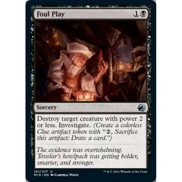 MtG Trading Card Game Innistrad: Midnight Hunt Uncommon Foul Play #101