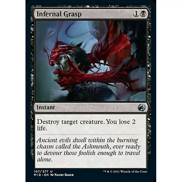 MtG Trading Card Game Innistrad: Midnight Hunt Uncommon Infernal Grasp #107