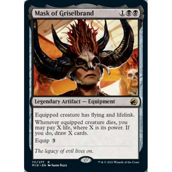 MtG Trading Card Game Innistrad: Midnight Hunt Rare Mask of Griselbrand #111