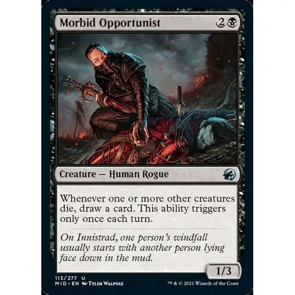 MtG Trading Card Game Innistrad: Midnight Hunt Uncommon Foil Morbid Opportunist #113