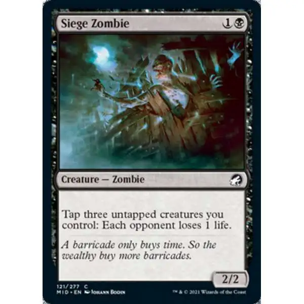 MtG Trading Card Game Innistrad: Midnight Hunt Common Foil Siege Zombie #121