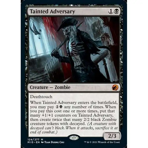 MtG Trading Card Game Innistrad: Midnight Hunt Mythic Rare Tainted Adversary #124