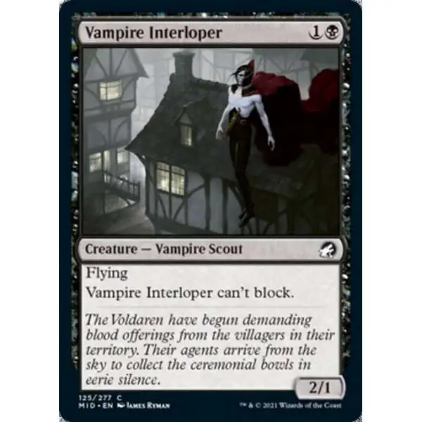 MtG Trading Card Game Innistrad: Midnight Hunt Common Vampire Interloper #125