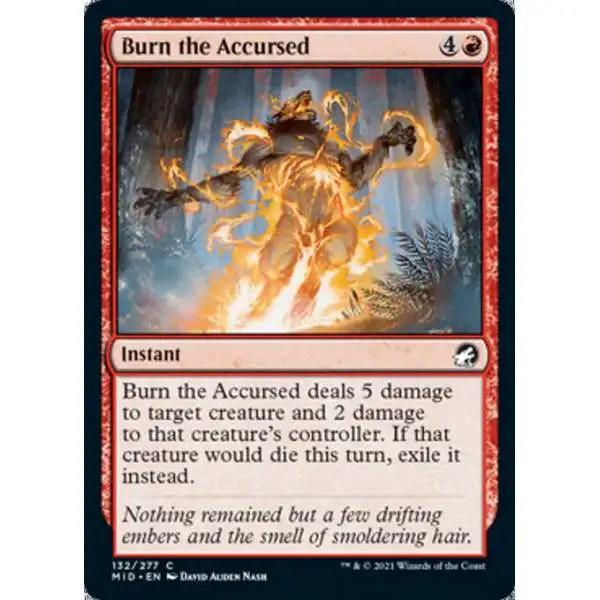 MtG Trading Card Game Innistrad: Midnight Hunt Common Burn the Accursed #132