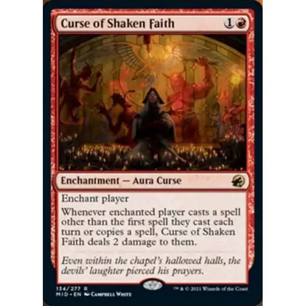 MtG Trading Card Game Innistrad: Midnight Hunt Rare Curse of Shaken Faith #134