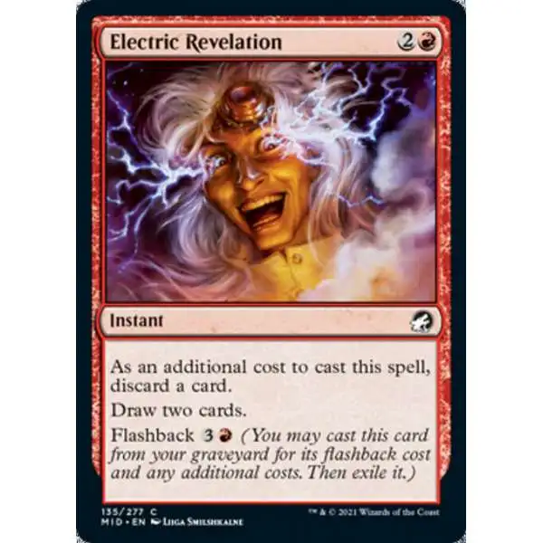 MtG Trading Card Game Innistrad: Midnight Hunt Common Electric Revelation #135