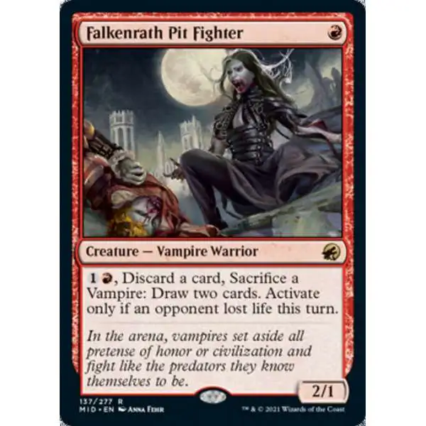 MtG Trading Card Game Innistrad: Midnight Hunt Rare Falkenrath Pit Fighter #137