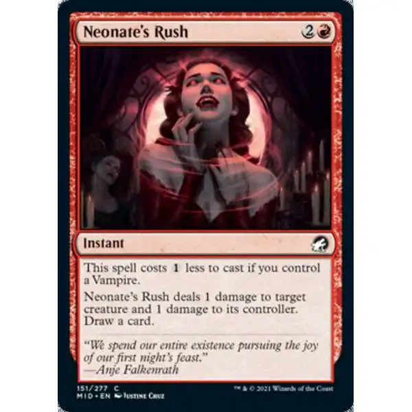 MtG Trading Card Game Innistrad: Midnight Hunt Common Neonate's Rush #151