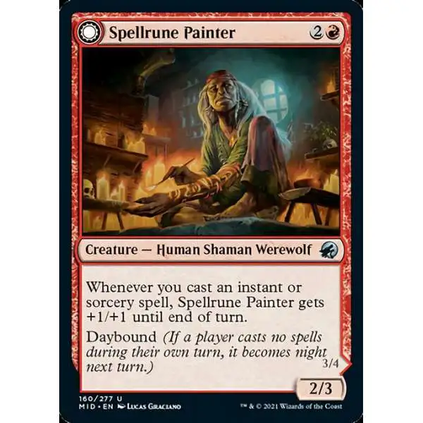 MtG Trading Card Game Innistrad: Midnight Hunt Uncommon Spellrune Painter // Spellrune Howler #160