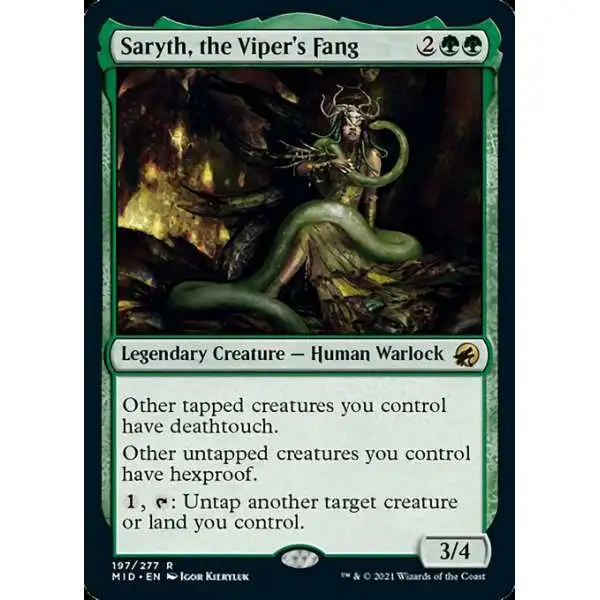 MtG Trading Card Game Innistrad: Midnight Hunt Rare Saryth, the Viper's Fang #197