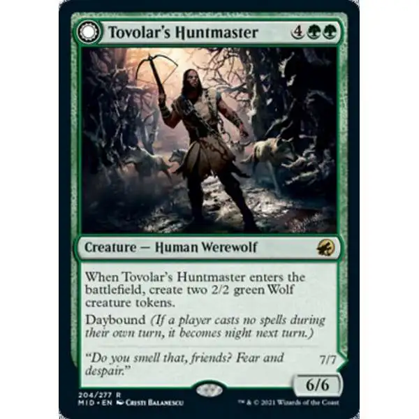MtG Innistrad: Midnight Hunt Rare Tovolar's Huntmaster // Tovolar's Packleader #204
