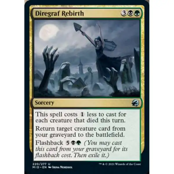 MtG Trading Card Game Innistrad: Midnight Hunt Uncommon Diregraf Rebirth #220