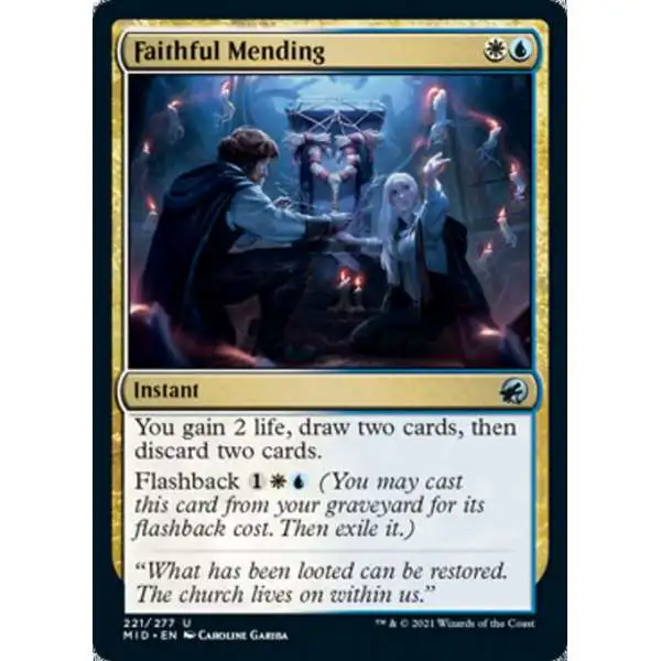 MtG Trading Card Game Innistrad: Midnight Hunt Uncommon Faithful Mending #221
