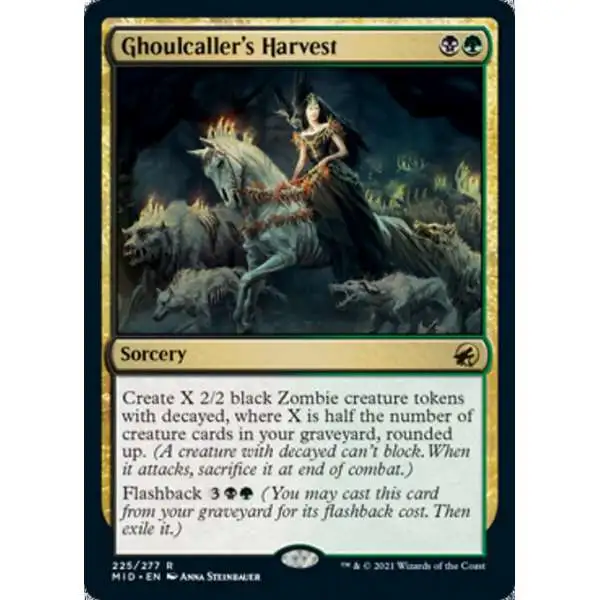 MtG Trading Card Game Innistrad: Midnight Hunt Rare Ghoulcaller's Harvest #225