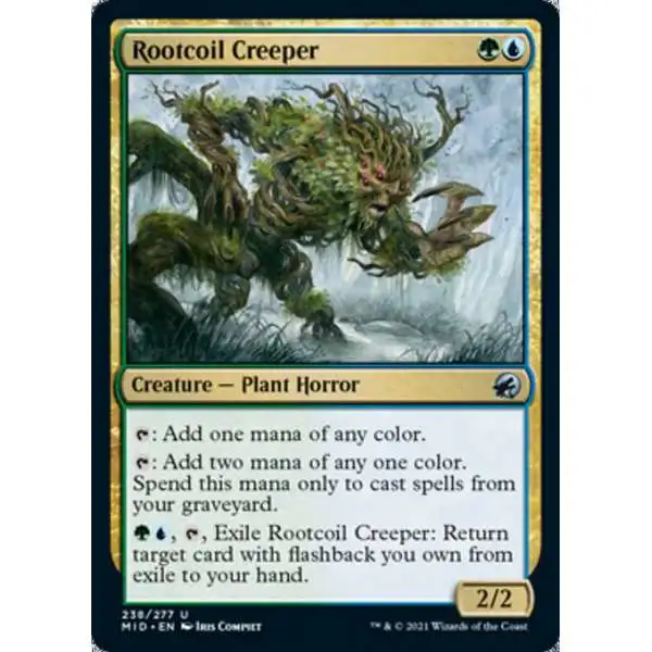MtG Trading Card Game Innistrad: Midnight Hunt Uncommon Rootcoil Creeper #238