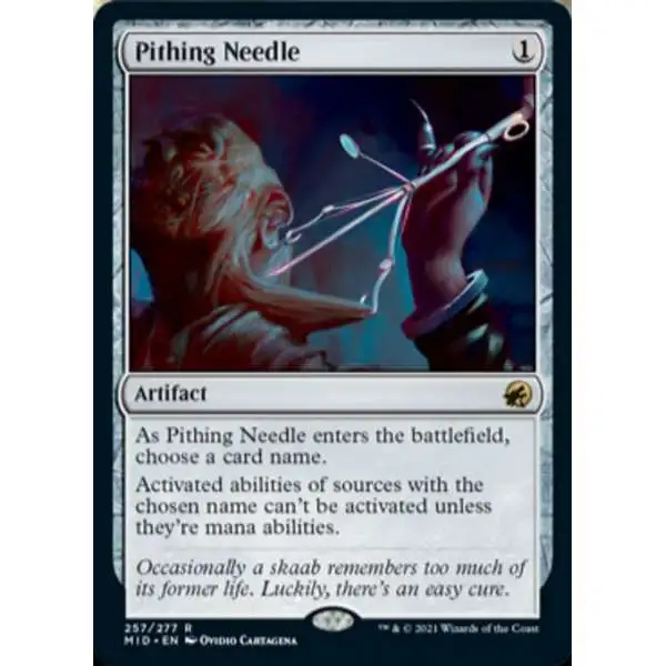 MtG Trading Card Game Innistrad: Midnight Hunt Rare Pithing Needle #257