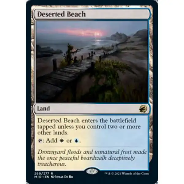 MtG Trading Card Game Innistrad: Midnight Hunt Rare FOIL Deserted Beach #260
