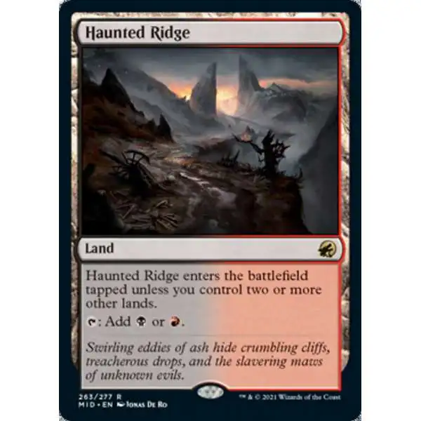 MtG Trading Card Game Innistrad: Midnight Hunt Rare Foil Haunted Ridge #263