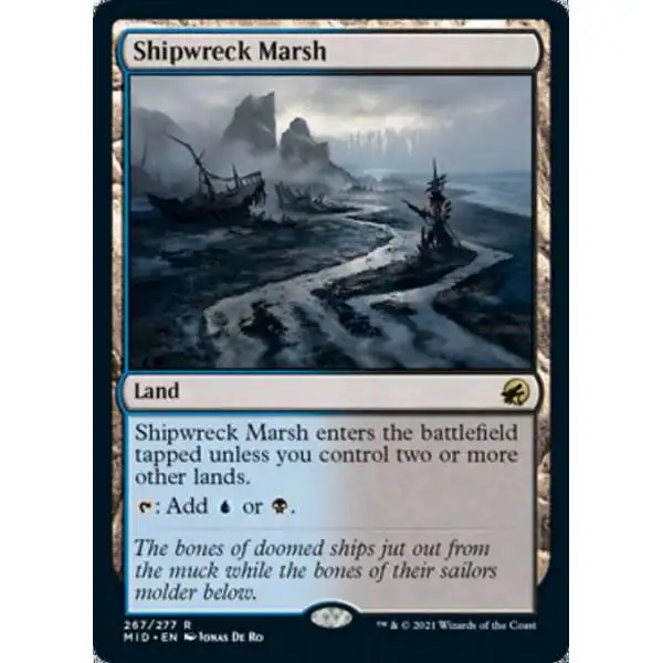 MtG Trading Card Game Innistrad: Midnight Hunt Rare Shipwreck Marsh #267