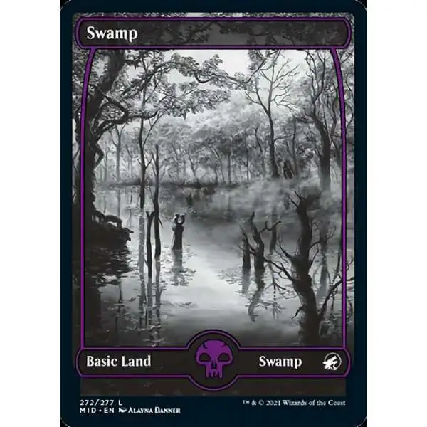 MtG Trading Card Game Innistrad: Midnight Hunt Common Swamp #272 [Full Art]