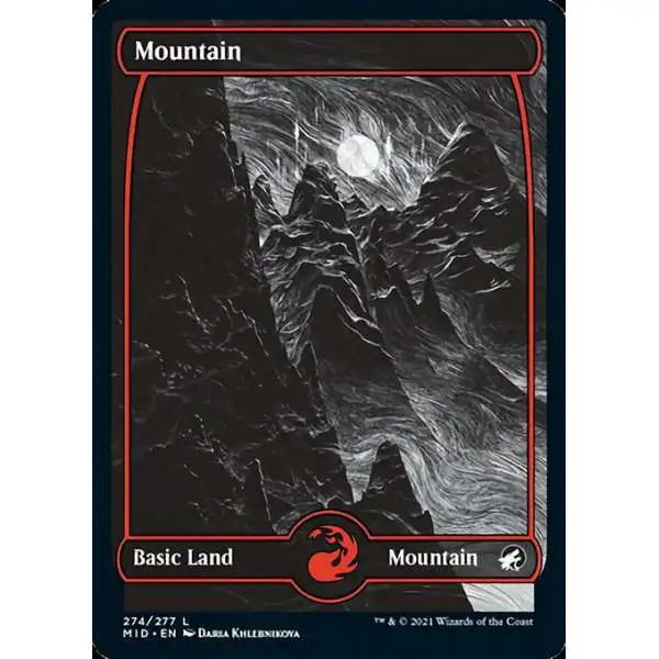 MtG Trading Card Game Innistrad: Midnight Hunt Common Mountain #274 [Full Art V1]