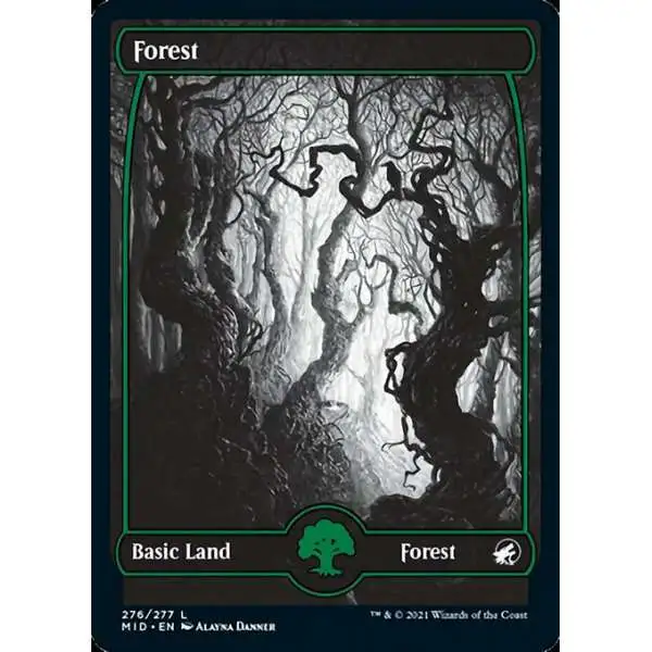 MtG Trading Card Game Innistrad: Midnight Hunt Common Forest #276 [Full Art Foil]
