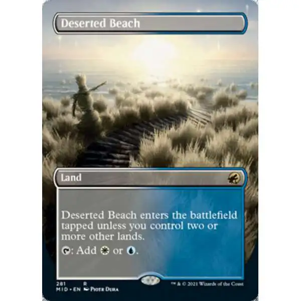 MtG Trading Card Game Innistrad: Midnight Hunt Rare Deserted Beach #281 [Alternate Art Borderless]