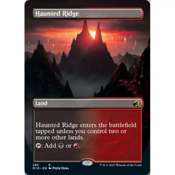MtG Trading Card Game Innistrad: Midnight Hunt Rare Haunted Ridge #282 [Alternate Art Borderless]
