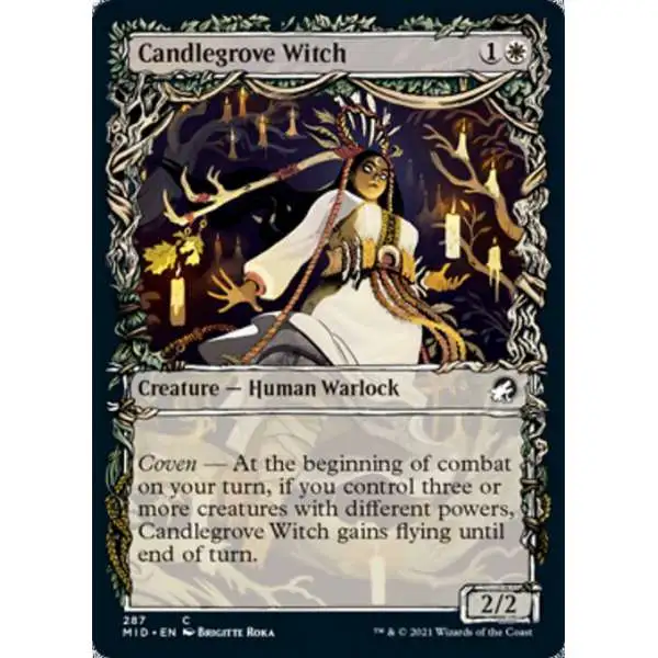 MtG Trading Card Game Innistrad: Midnight Hunt Common Candlegrove Witch #287 [Showcase]