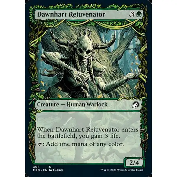 MtG Trading Card Game Innistrad: Midnight Hunt Common Dawnhart Rejuvenator #301 [Showcase Foil]
