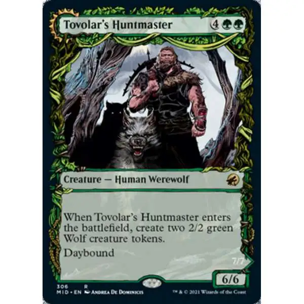 MtG Innistrad: Midnight Hunt Rare Tovolar's Huntmaster // Tovolar's Packleader #306 [Showcase]