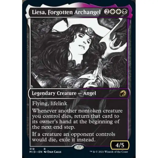 MtG Trading Card Game Innistrad: Midnight Hunt Rare Liesa, Forgotten Archangel #319 [Showcase]