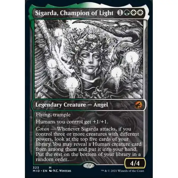 MtG Trading Card Game Innistrad: Midnight Hunt Mythic Rare Sigarda, Champion of Light #323 [Showcase]